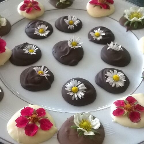Moederdagluch chocolade met bloemen