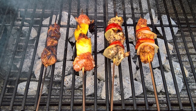 4x kipspiesjes op de BBQ